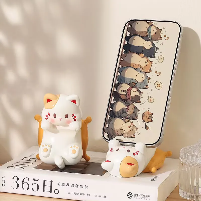 Home Office Design - Cute Cartoon Cat Desktop Ornaments, Phone