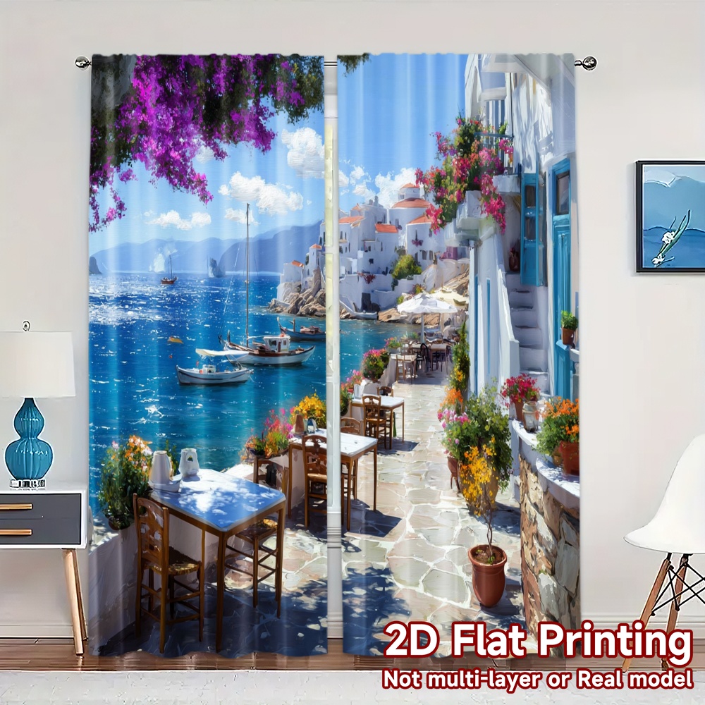 Home Office Youtube - 2pcs, 2D FLAT PRINTING Curtains (Without