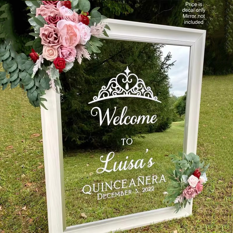 Home Office Quotes - Welcome Wedding Sign Stickers Personalized Name
