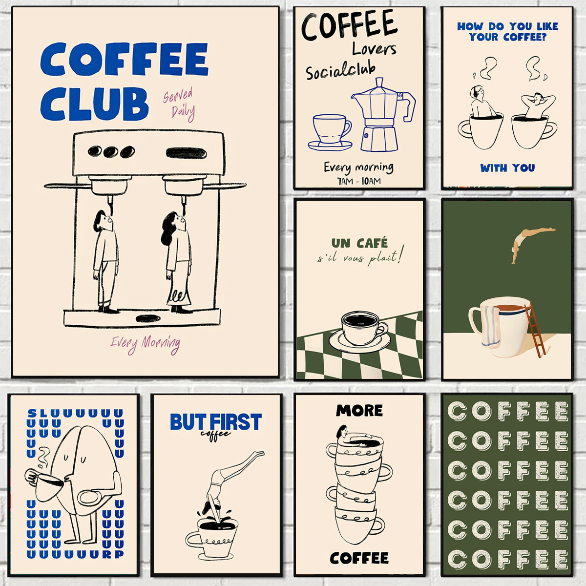 Home Office Youtube - Abstract Funny Coffee Club Series Canvas