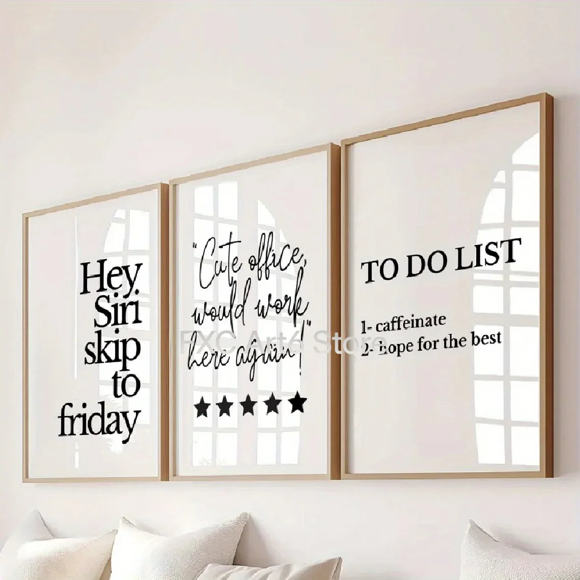 Home Office Quotes - 3PC frameless Interesting Office Quotes Wall