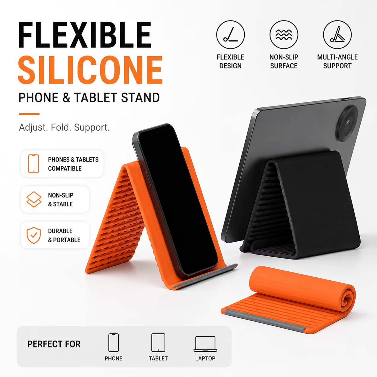 Home Office Design - Freely Shaping Silicone Phone Holder Foldable