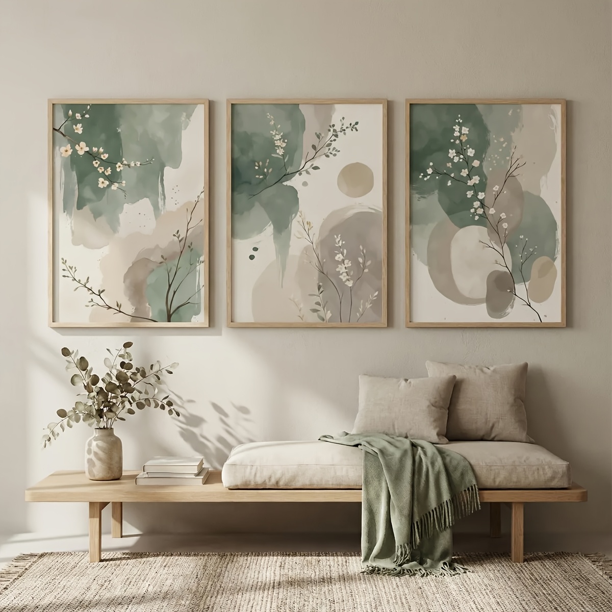 3pcs Japanese-Style Plant Canv - Home Office Youtube incelemesi ve fiyatı
