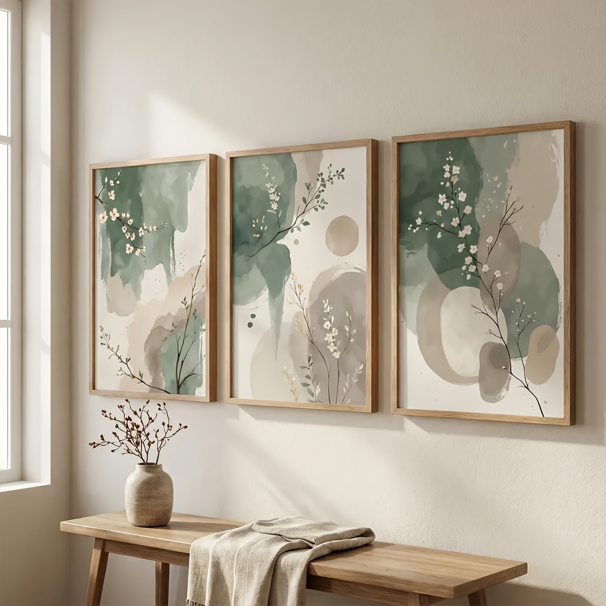3pcs Japanese-Style Plant Canv - Home Office Youtube incelemesi ve fiyatı
