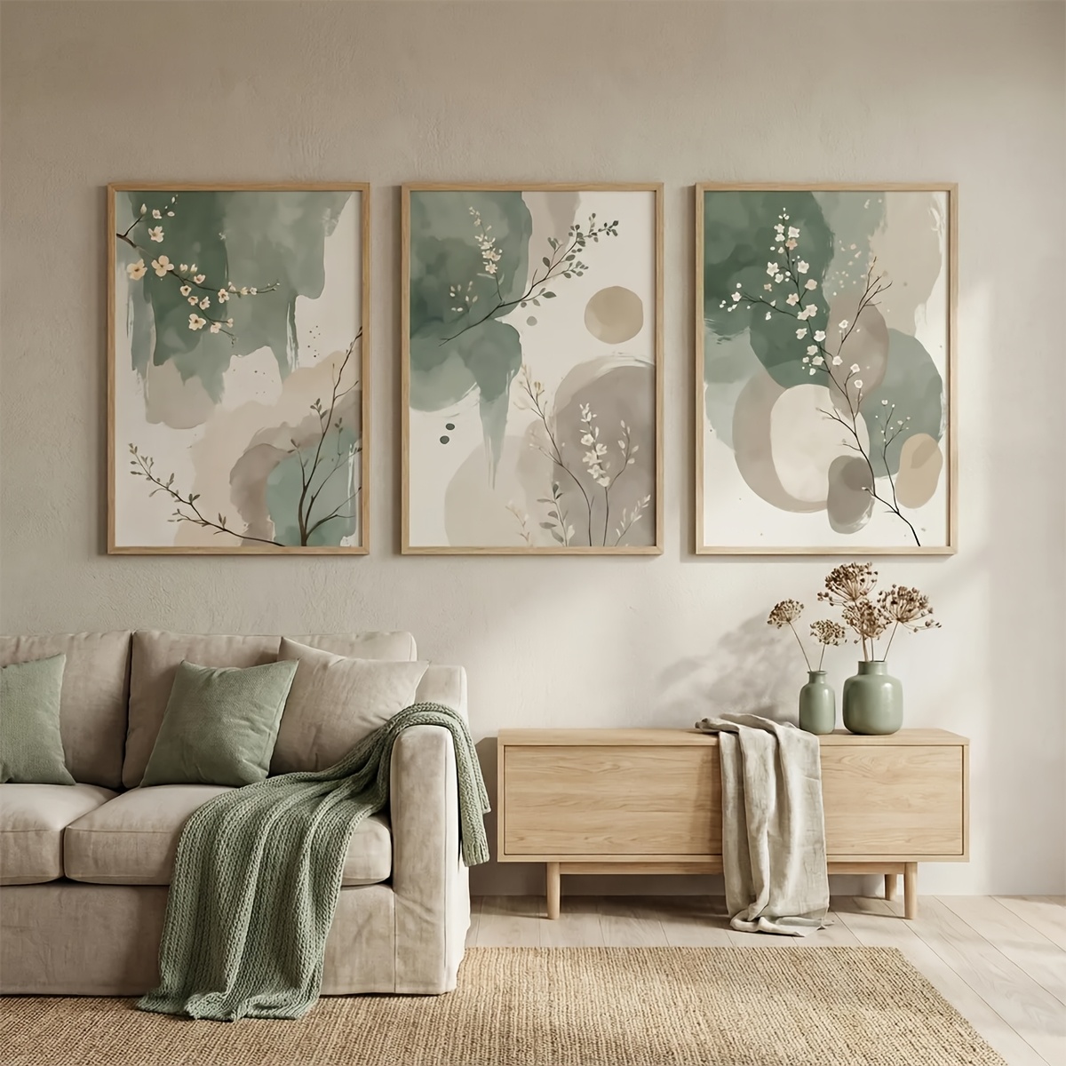 3pcs Japanese-Style Plant Canv - Home Office Youtube incelemesi ve fiyatı