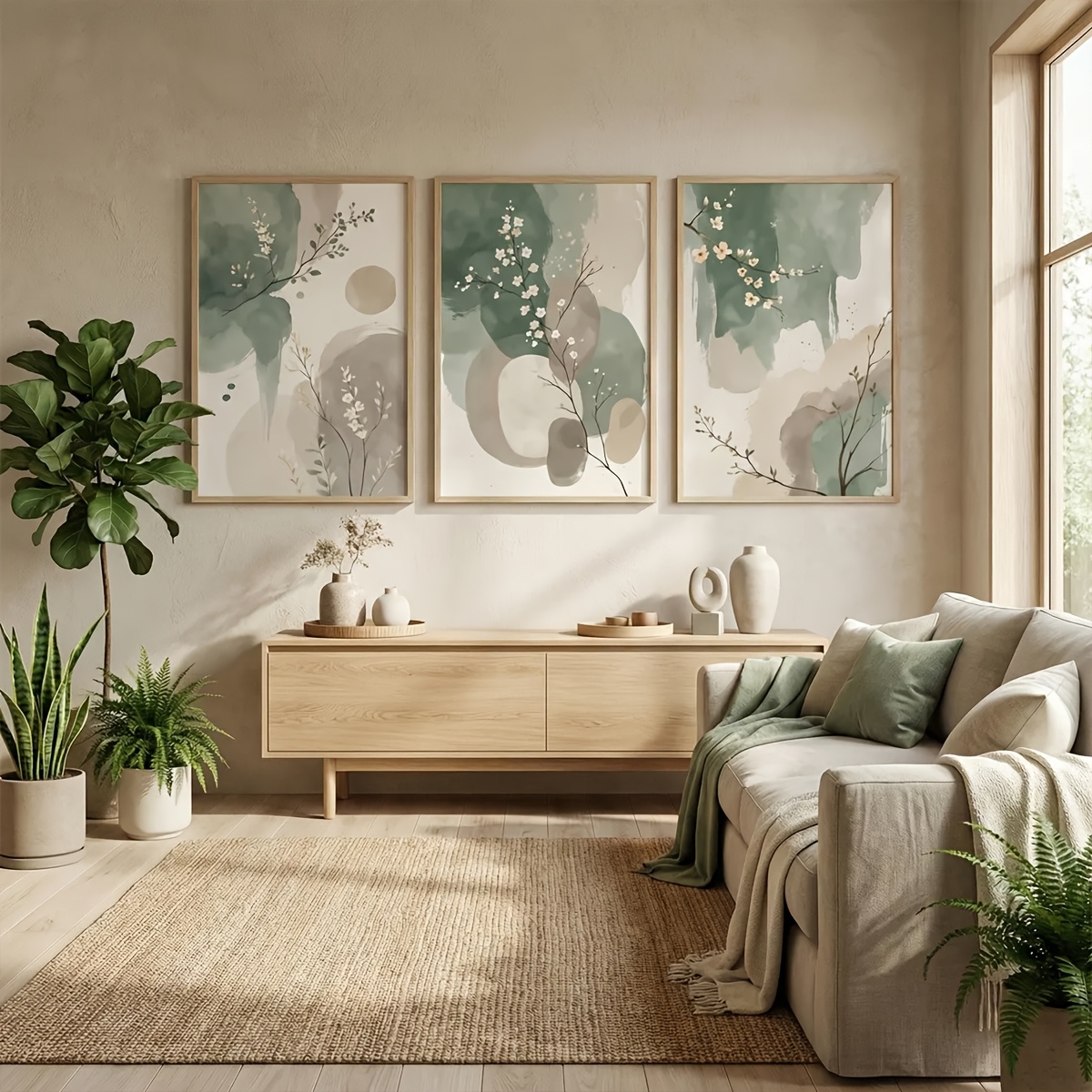 3pcs Japanese-Style Plant Canv - Home Office Youtube incelemesi ve fiyatı