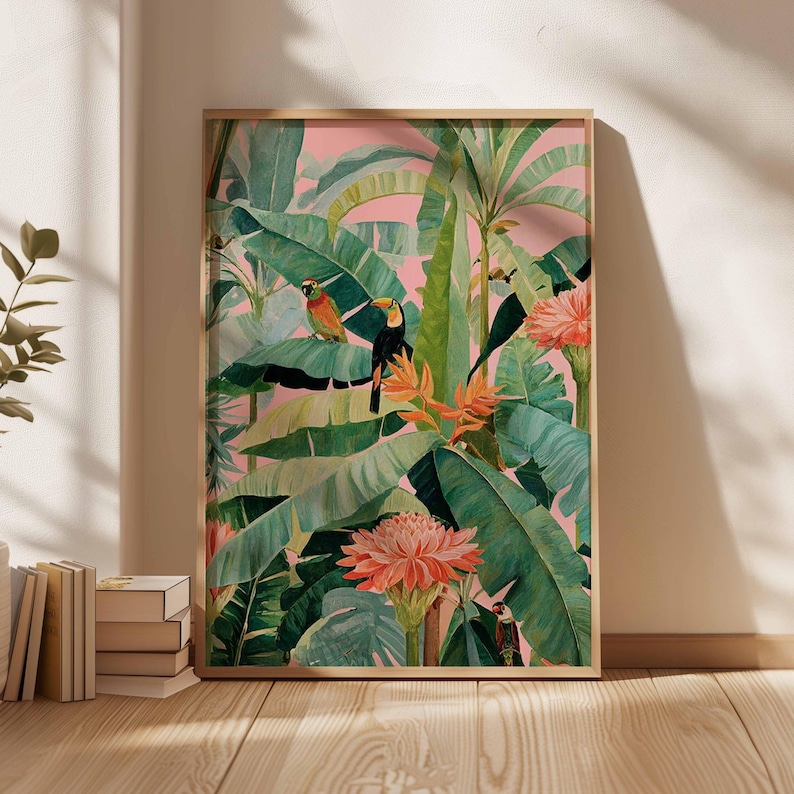 1pc Retro Tropical Canvas Post - Home Office Youtube incelemesi ve fiyatı