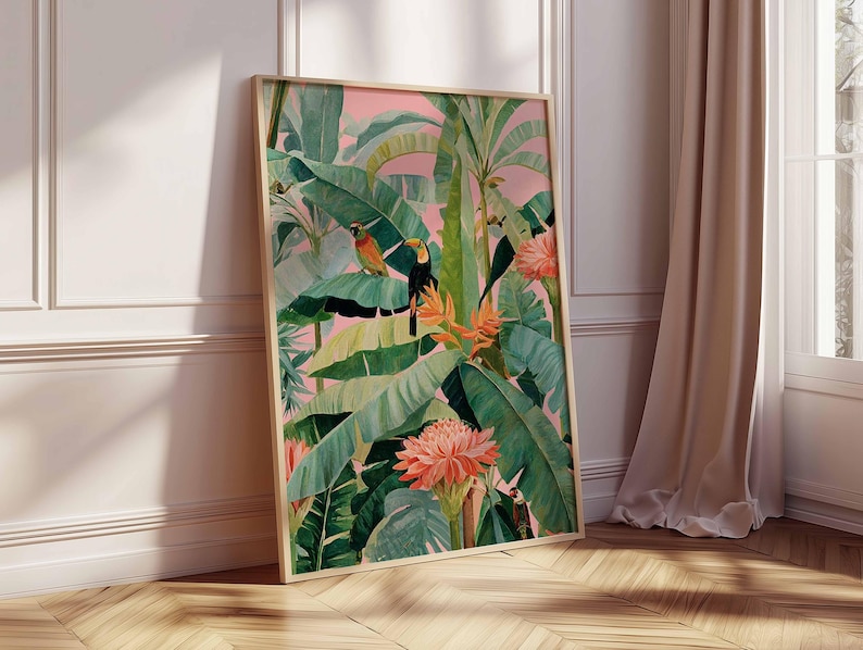 1pc Retro Tropical Canvas Post - Home Office Youtube incelemesi ve fiyatı