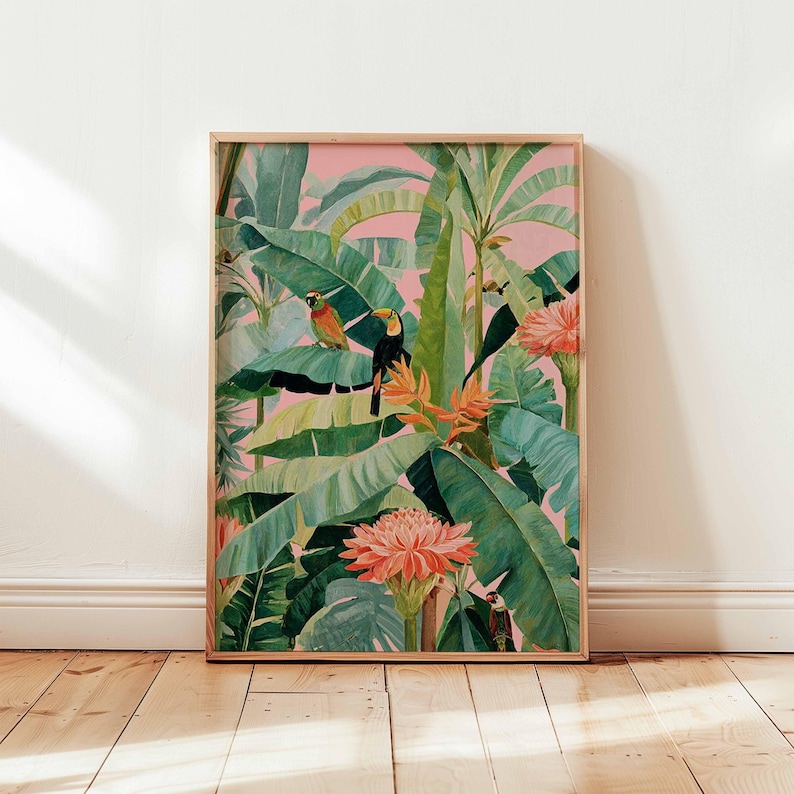 1pc Retro Tropical Canvas Post - Home Office Youtube incelemesi ve fiyatı