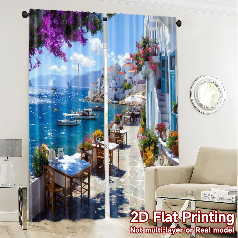 2pcs, 2D FLAT PRINTING Curtain - Home Office Youtube incelemesi ve fiyatı