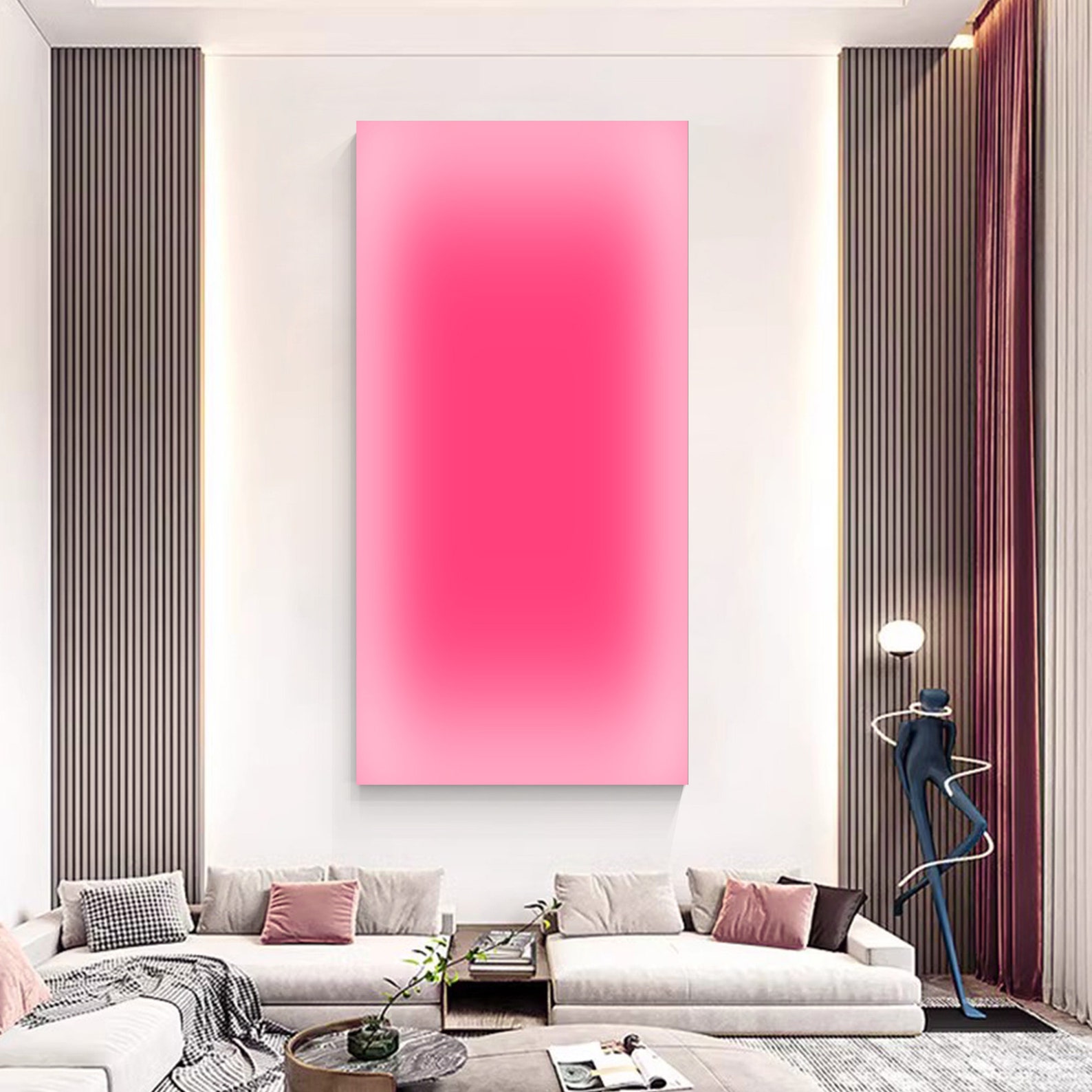 Abstract Pink Ombre Art Neon G - Home Office Youtube incelemesi ve fiyatı