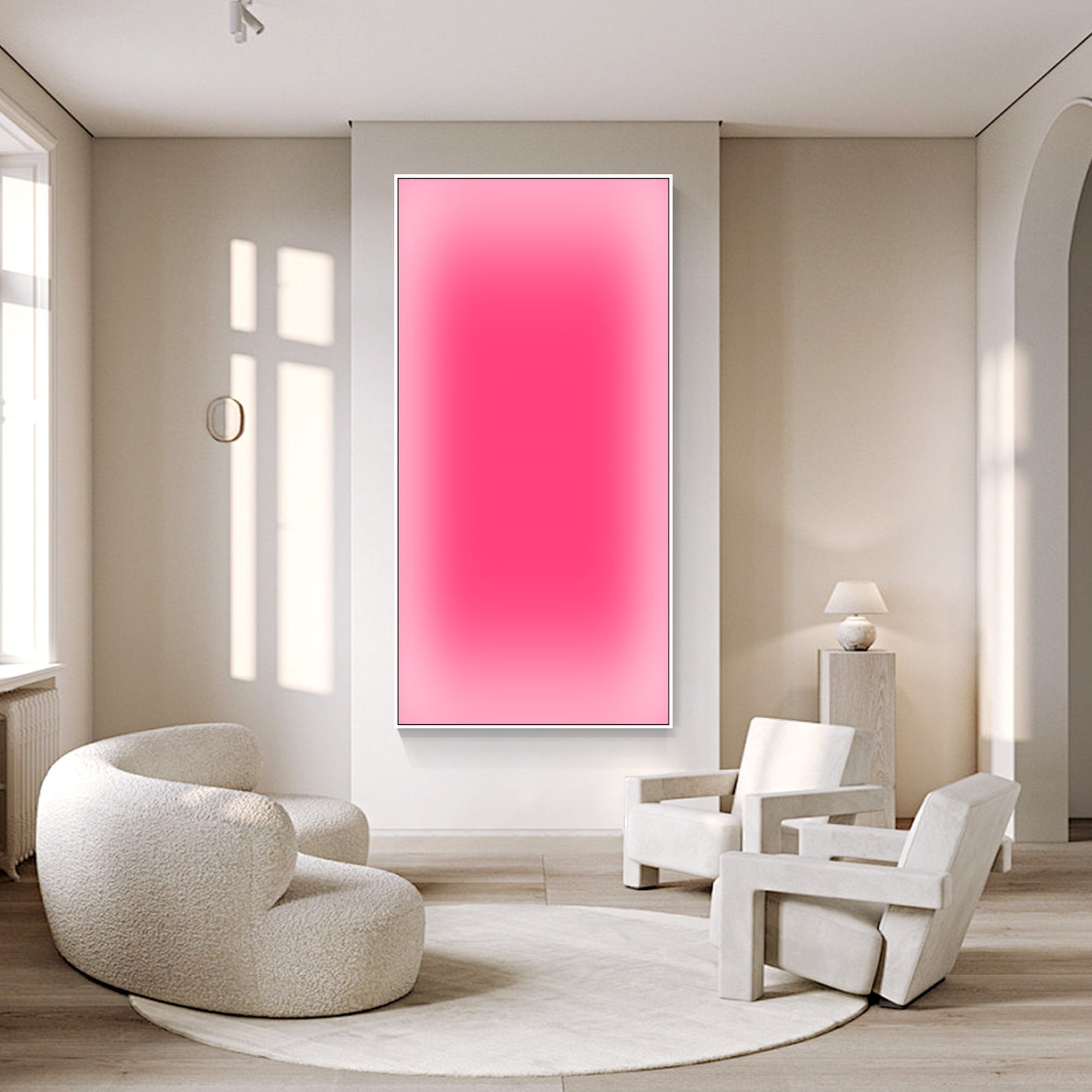 Abstract Pink Ombre Art Neon G - Home Office Youtube incelemesi ve fiyatı