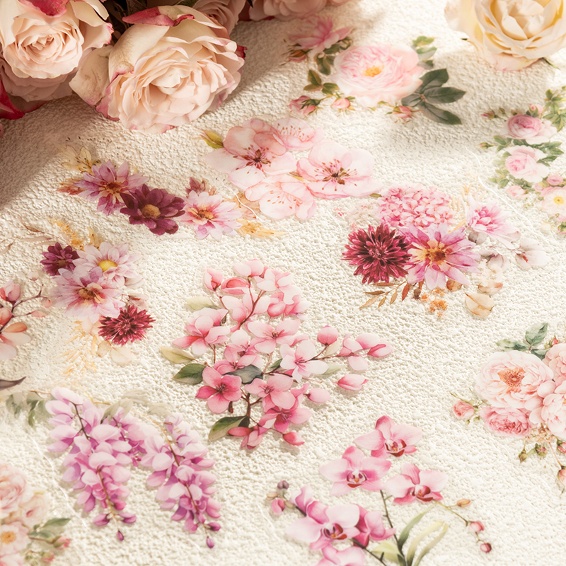 20 Pcs PET Pink flowers Sticke - Home Office Quotes incelemesi ve fiyatı