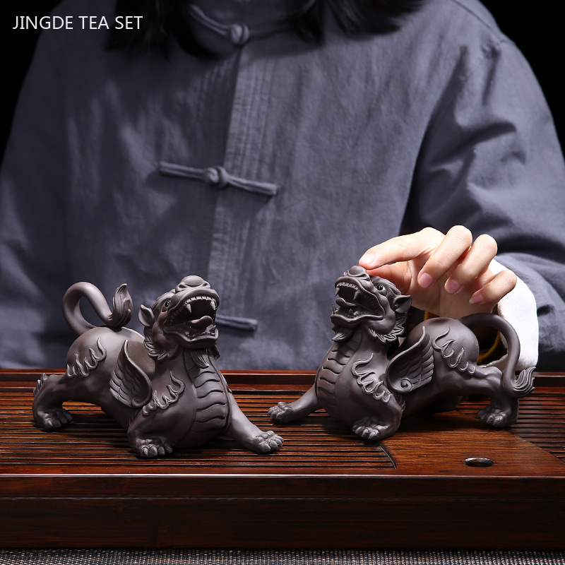 Purple Clay Pixiu Tea Pet Hand - Home Office Feng Shui incelemesi ve fiyatı
