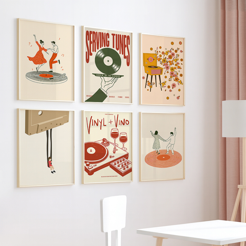 1pc Vintage Music Canvas Poste - Home Office Youtube incelemesi ve fiyatı