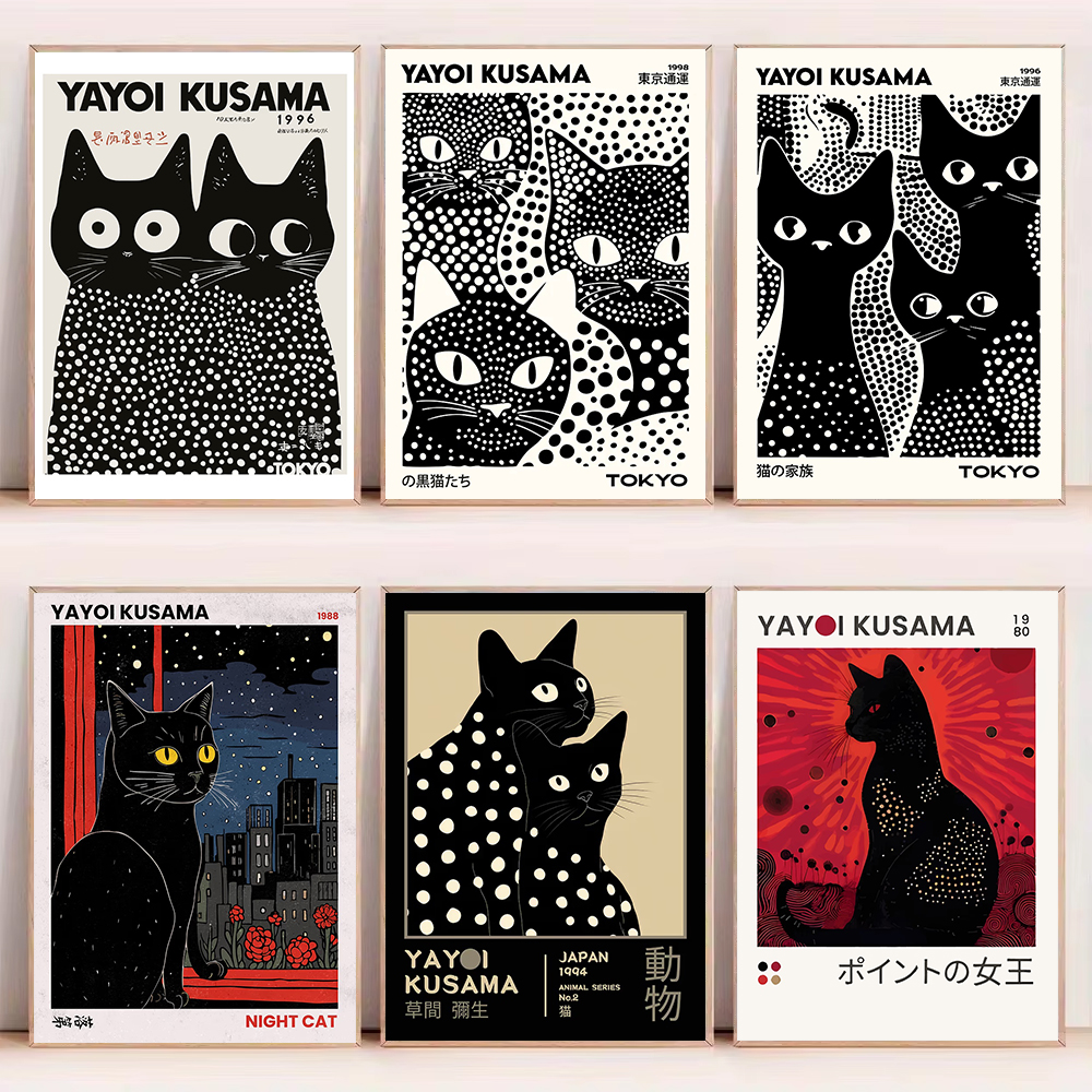 Yayoi Kusama Black Cats Series - Home Office Youtube incelemesi ve fiyatı