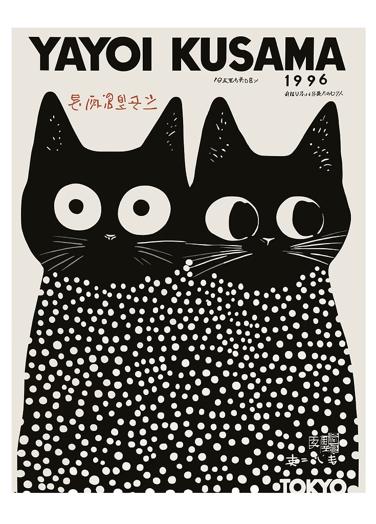 Yayoi Kusama Black Cats Series - Home Office Youtube incelemesi ve fiyatı