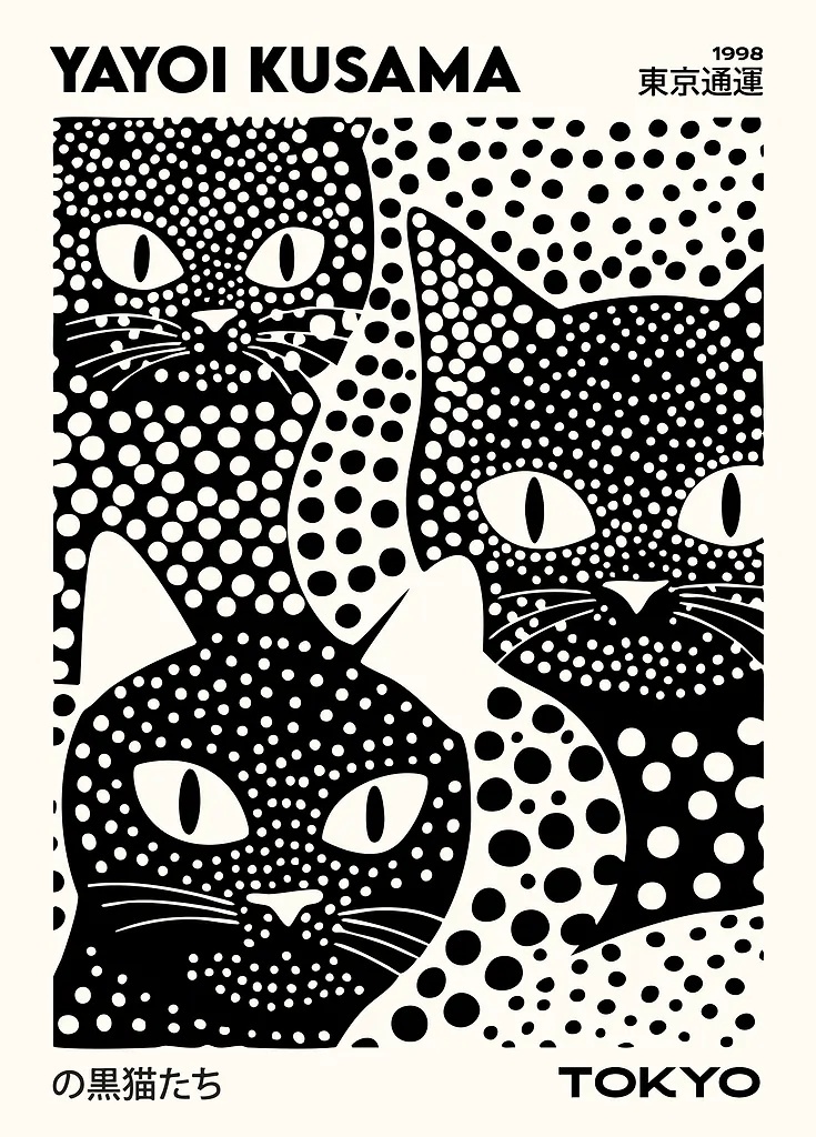 Yayoi Kusama Black Cats Series - Home Office Youtube incelemesi ve fiyatı