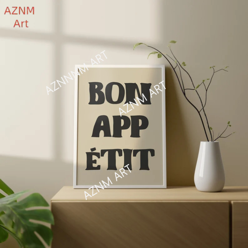 1pc Bon Appetit Art Poster Fre - Home Office Quotes incelemesi ve fiyatı