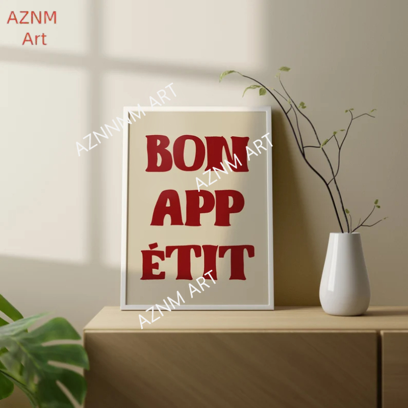 1pc Bon Appetit Art Poster Fre - Home Office Quotes incelemesi ve fiyatı