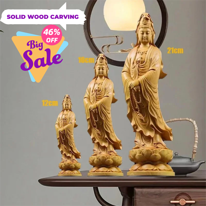 Natural Cypress Guanyin  Buddh - Home Office Feng Shui incelemesi ve fiyatı