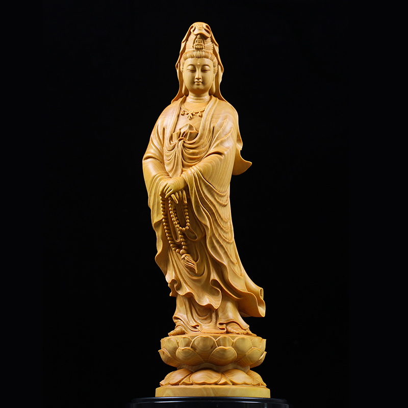 Natural Cypress Guanyin  Buddh - Home Office Feng Shui incelemesi ve fiyatı