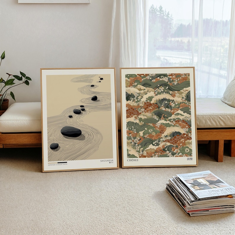2pcs Japandi Zen Canvas Wall A - Home Office Youtube incelemesi ve fiyatı