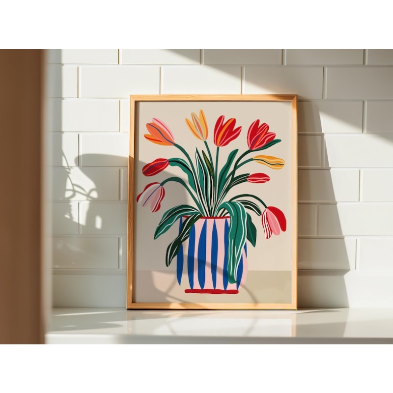2pcs Tulip Flowers Canvas Wall - Home Office Youtube incelemesi ve fiyatı