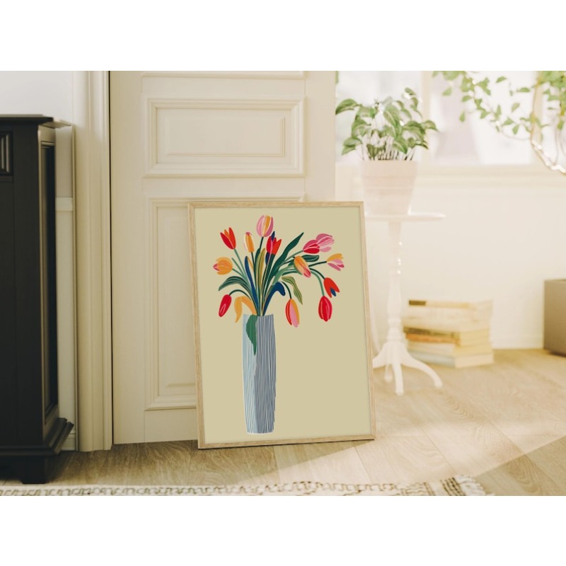 2pcs Tulip Flowers Canvas Wall - Home Office Youtube incelemesi ve fiyatı