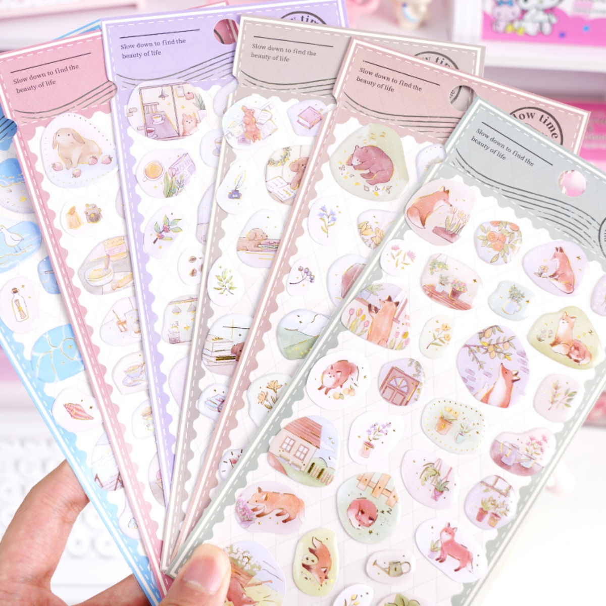 3 pcs Lovely Animals Slow Time - Home Office Quotes incelemesi ve fiyatı