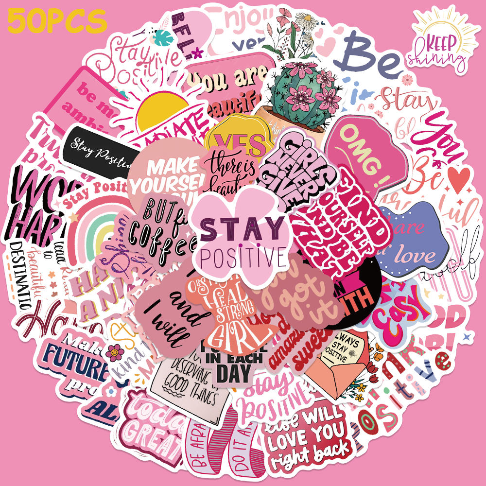 50pcs Pink Inspirational Phras - Home Office Quotes incelemesi ve fiyatı