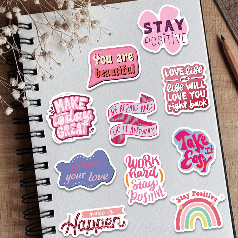 50pcs Pink Inspirational Phras - Home Office Quotes incelemesi ve fiyatı
