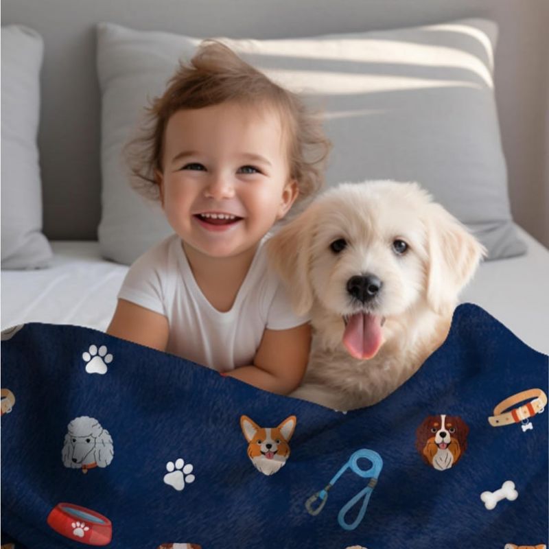 VIKAMA Dog Print Flannel Blank - Home Office With Sofa incelemesi ve fiyatı
